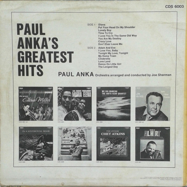 Paul Anka : Paul Anka's Greatest Hits (LP, Comp)