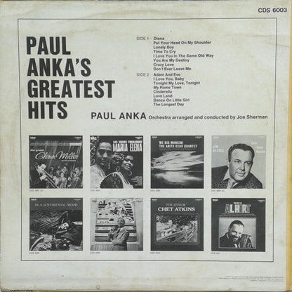 Paul Anka : Paul Anka's Greatest Hits (LP, Comp)