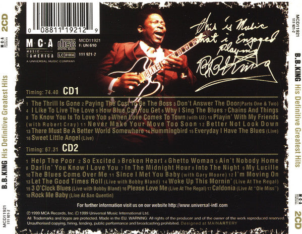 B.B. King : His Definitive Greatest Hits (2xCD, Comp)