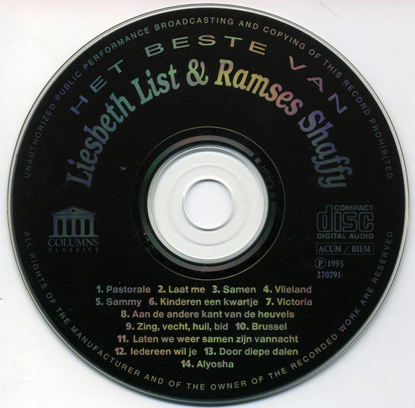 Liesbeth List & Ramses Shaffy : Het Beste Van (CD, Album)