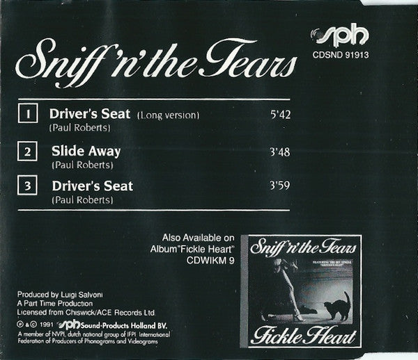 Sniff 'n' the Tears : Driver's Seat (CD, Maxi)