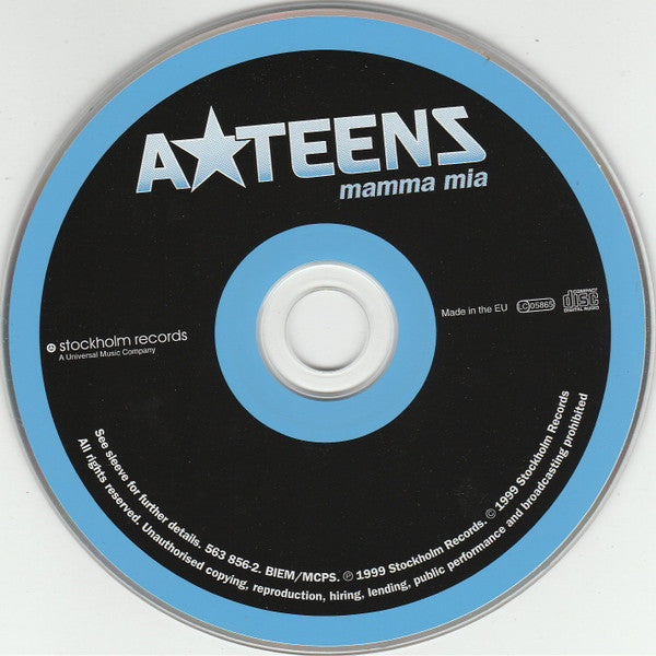 A*Teens : Mamma Mia (CD, Single, Car)