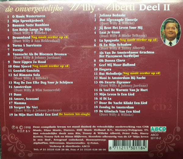 Willy Alberti : De Onvergetelijke Willy Alberti Deel II (2xCD, Comp)