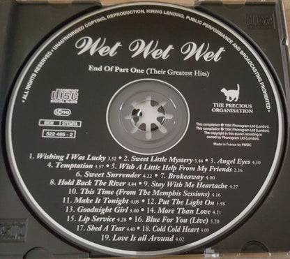 Wet Wet Wet : End Of Part One (Their Greatest Hits) (CD, Comp, RP)